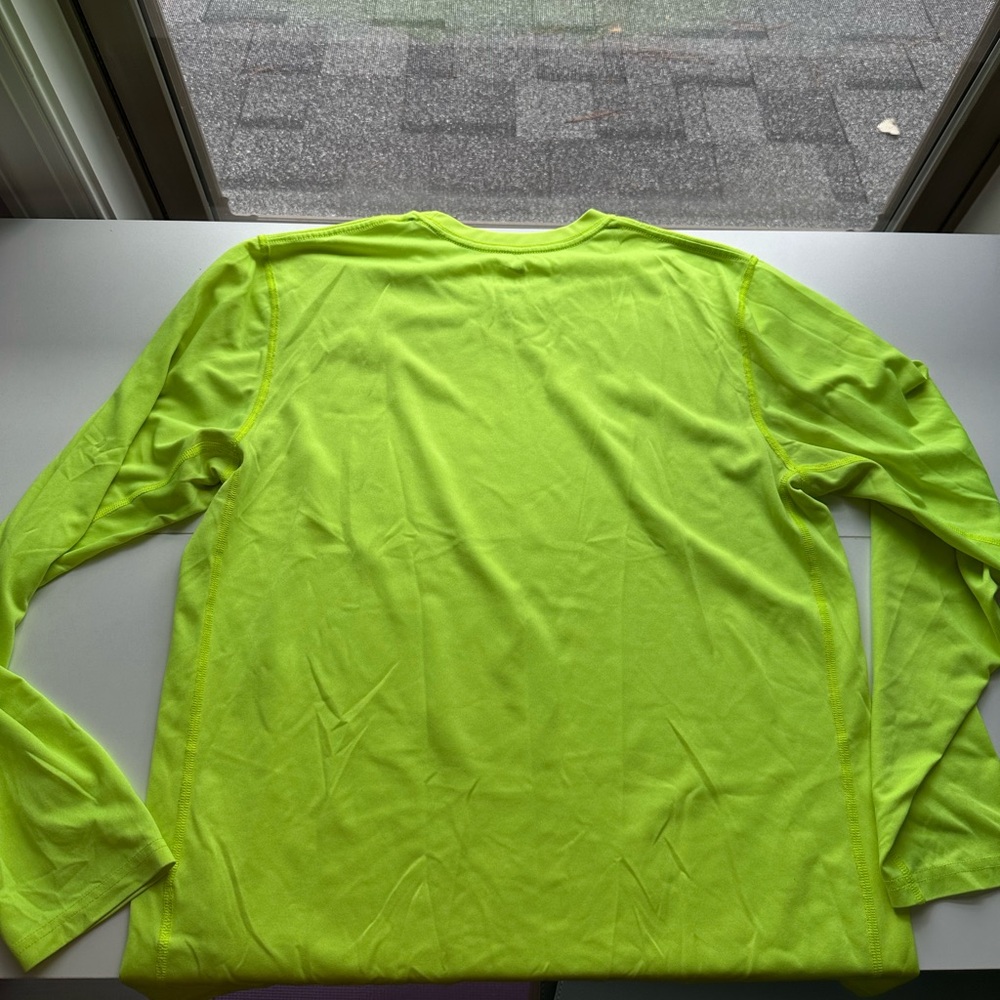 Mens Nike dri-fit long sleeve shirt neon yellow - Picture 4 of 12